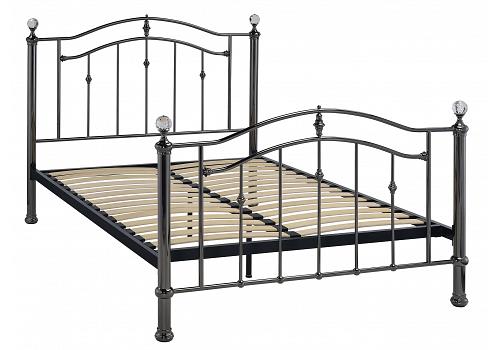 5ft King Size Black nickel finish Cally traditional metal bed frame 1